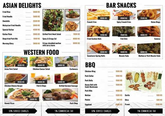 Burbrit Craft Beer Food Menu